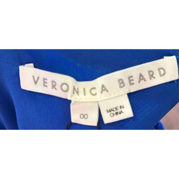 Veronica Beard Lyric 100% Silk Top in Cobalt Multi NWT Size 00 - Picture 5 of 6